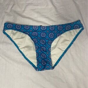 EQ Viva Blue Patterned Drawstring Bikini Bottoms Athletic Swim Training Large